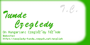 tunde czegledy business card